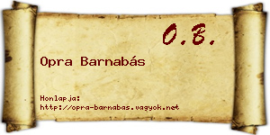 Opra Barnabás névjegykártya