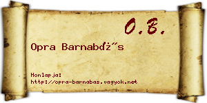 Opra Barnabás névjegykártya